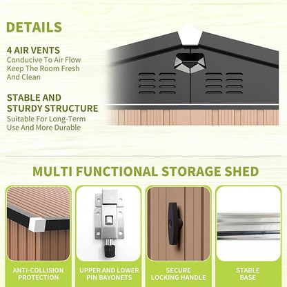 Metal Storage Shed, 10x8 Outdoor Storage Building, Large Backyard Garden Sheds - Image 6