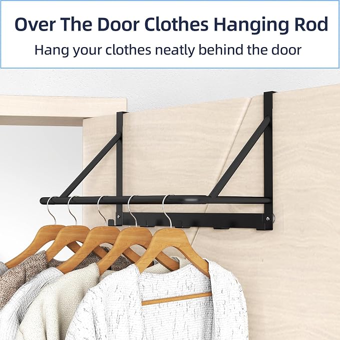 CHJgroup Over The Door Clothes Hanger, Metal Clothes Rack - Image 6