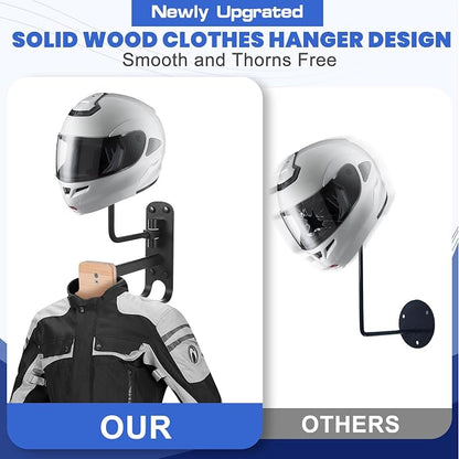 Motorcycle Helmet Rack Wall Mount 180 Degree Rotation Metal Bike Helmet Holder - Image 3