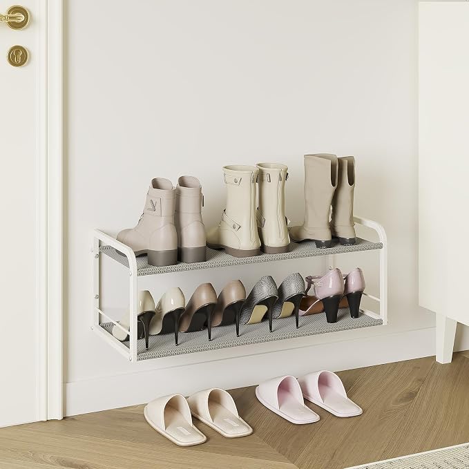 Wall Mounted Shoe Rack, Carbon Steel Shoe Organizer by NANAGIFTREE