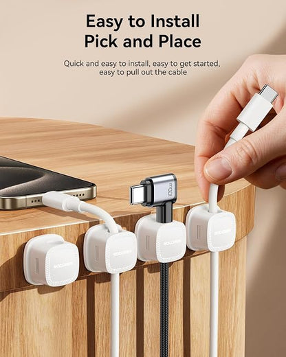 Rocoren 6-Pack Magnetic Cable Clips Cord Organizer - Image 5