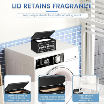 Dryer Sheet Holder and Lid, Dryer Sheet Container, Laundry Pods Dispenser - Image 7