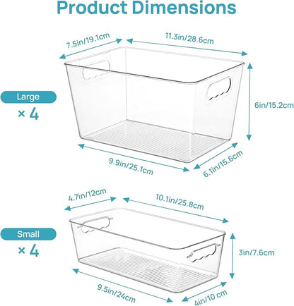 Vtopmart 8 Pack Clear Storage Bins Set - Image 2