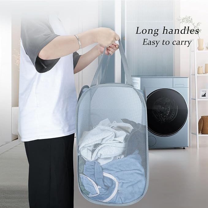 Upgraded 100L Extra Large Collapsible Laundry Hampers. Pop Up Laundry Basket - Image 6