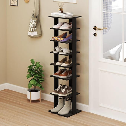 Tangkula 8-Tier Vertical Shoe Rack, Space-Saving Corner Shoe Organizer - Image 3