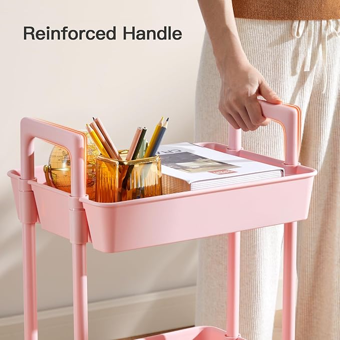Pipishell 3 Tier Rolling Cart Organizer, Plastic Rolling Cart - Image 5
