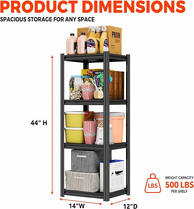Garage Shelving 4 Tier Heavy Duty Metal Storage Rack Adjustable Shelf | 2000 - Image 2