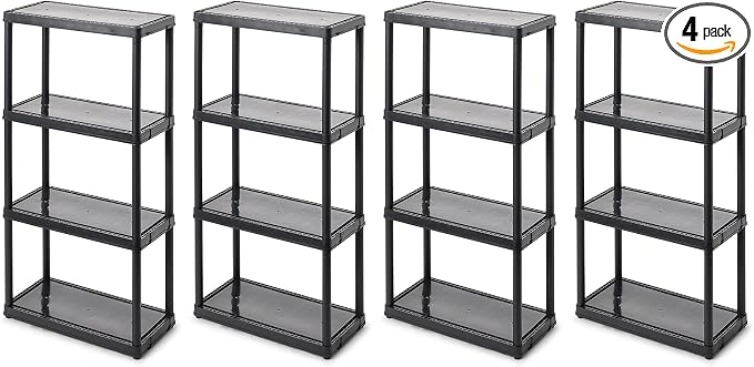 Gracious Living 4 Shelf Fixed Height Solid Light Duty Storage Unit 12 x 24 x 48" by GraciousLiving