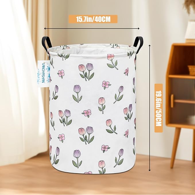 LANGYASHAN Laundry Basket Canvas Fabric Collapsible Organizer Basket - Image 2