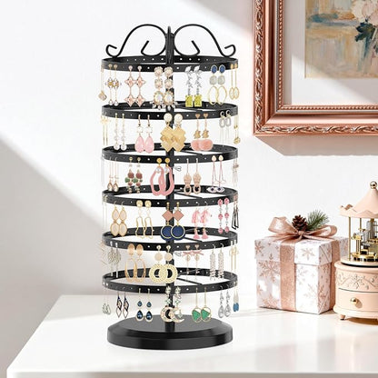 iDavosic.ly 6 Tier Metal Rotating Earring Holder Organizer Stand, Display Tree by iDavosicly