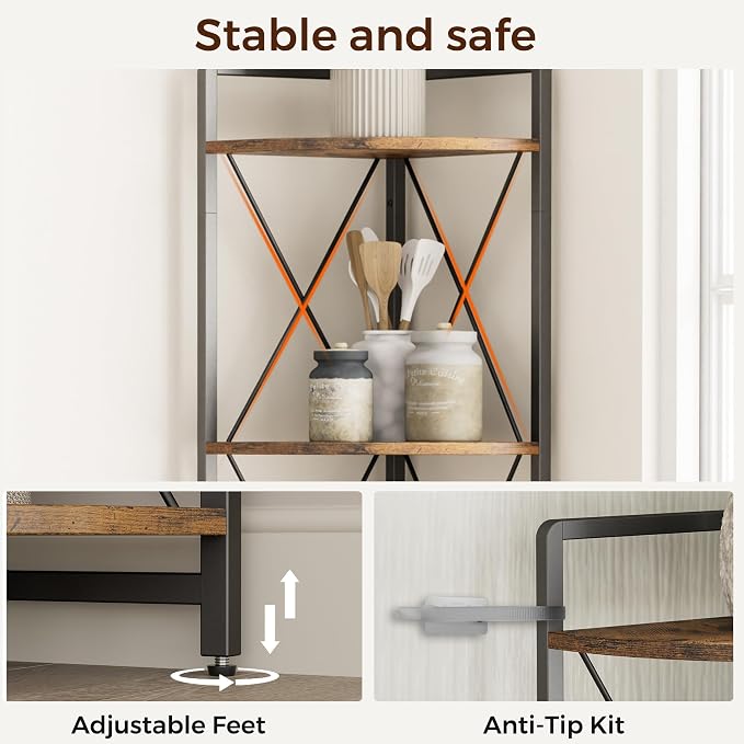 6 Tier Corner Shelf Stand, Metal Corner Shelf, Plant Stand Display Shelf - Image 4