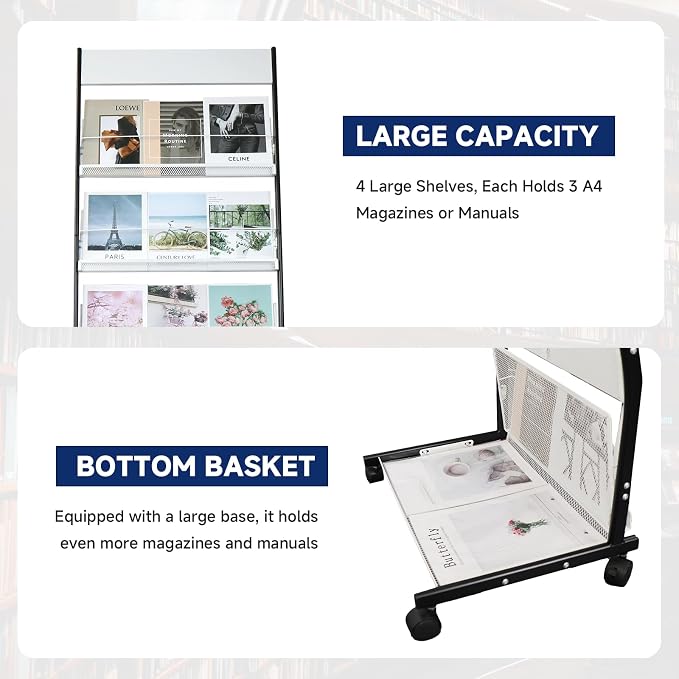 4-Tier Floor-Standing Magazine Rack - Image 3