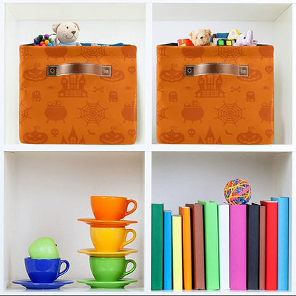 Halloween Pattern Foldable Storage Basket, Collapsible Fabric Storage Bins - Image 6