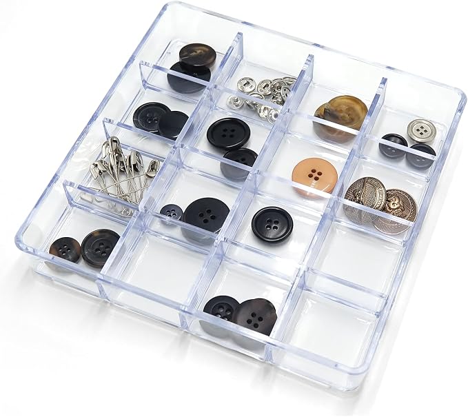 16 Grid Jewelry Organizer Tray, Stackable Design, Jewelry Storage, Makeup - Image 8