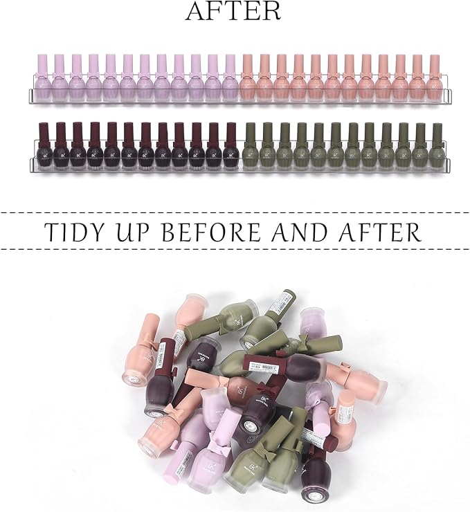 6Pcs/Set 24 Inch Nail Polish Rack Wall Mounted, Lipstick Essential Oil Bottle - Image 4