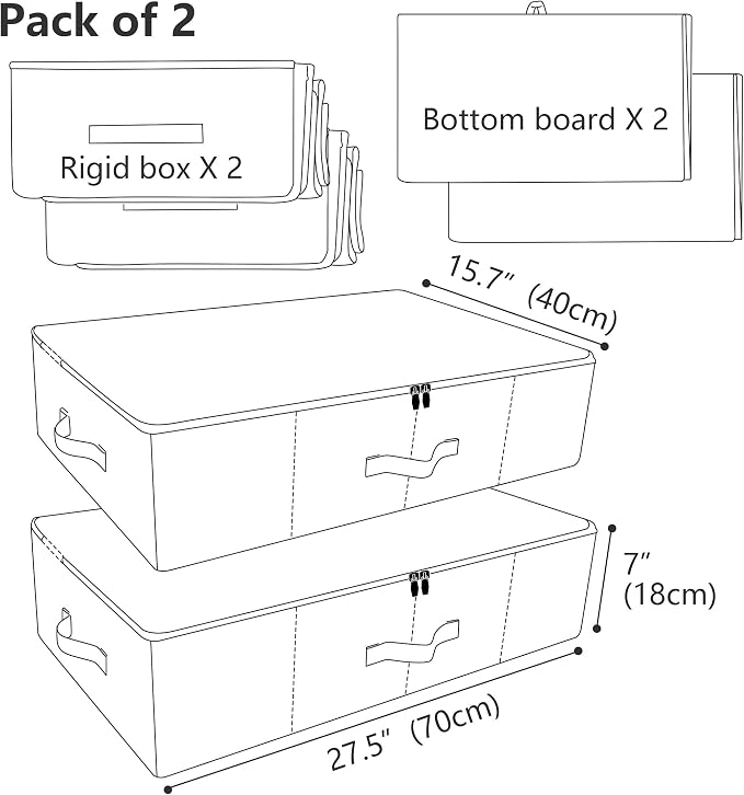 iwill CREATE PRO Pack of 2, Collapsible Rigid Storage Baskets - Image 2