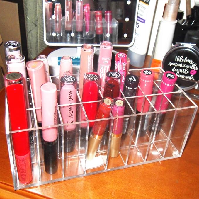 Acrylic Lip Gloss Holder Organizer, Lipstick Holder, 24 Slots Makeup Lip Gloss - Image 6