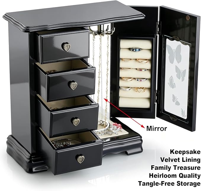 RR ROUND RICH DESIGN Solid Wood Jewelry Box - Image 5