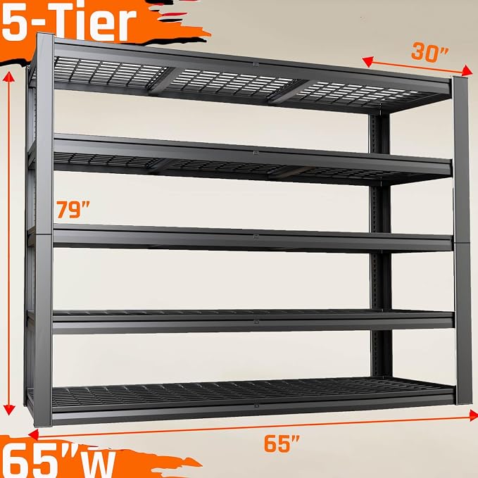 30" D Storage Shelves, 5 Tier Shelving Units Industrial Shelving - Image 2