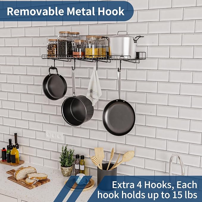 2 Pack Garage Wall Shelf, Wall Mounted Storage Shelves, Heavy Duty Metal Shelves - Image 5