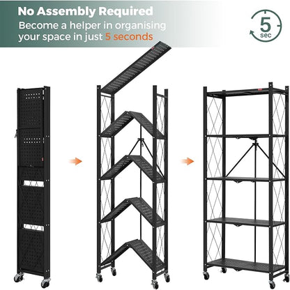 DEANIC 5-Shelf Folding Bookcase - Image 4