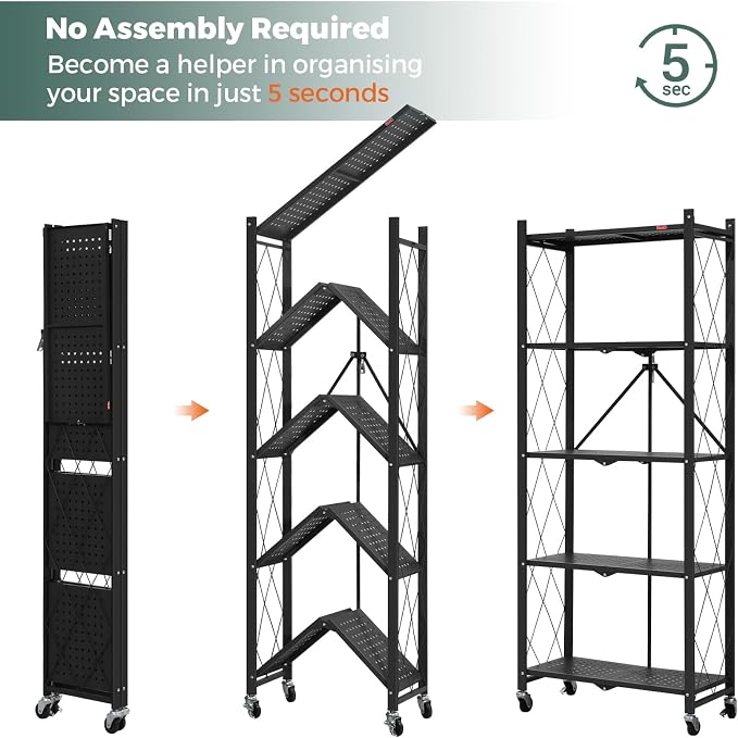 DEANIC 5-Shelf Folding Bookcase - Image 4