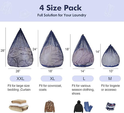 4Pcs Mesh Laundry Bags Washing Machine Mesh Wash Bags - Image 6