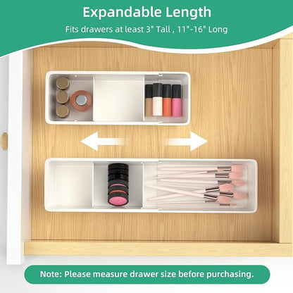 Desk Drawer Organizer Tray, 4 Pack Expandable Drawer Organizer - Image 3