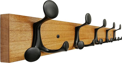 SKOLOO 24-Inch Light Brown Wood Coat Rack Wall Mount by SKOLOO