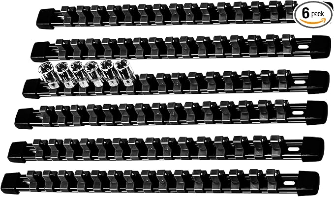 AMM 6-Piece Socket Organizer，3/8 inch Drive ABS Tools-Socket Holder，Heavy Duty by AMMTOOL