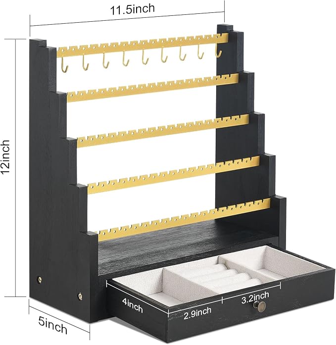 Pinzoveco Earring Organizer, 5 Layer Earring Holder Organizer - Image 3