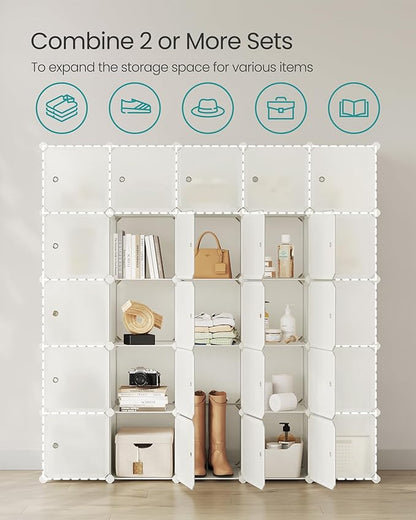 SONGMICS Cube Storage Organizer, Closet Storage Shelves, DIY Plastic Closet - Image 5