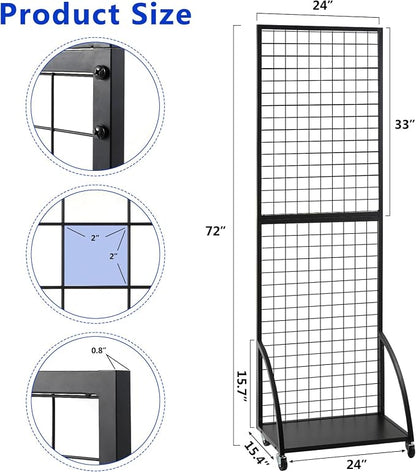 Grid Wall Panels, 2 Packs 2'x 6' Gridwall Display Stand - Image 3