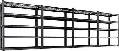 Set of 4 Heavy Duty Garage Shelving 5T Storage Shelves, Adjustable Metal by AOAORGG