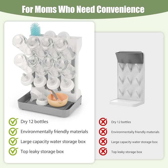 Baby Bottle Drying Rack, Space Saving Baby Bottle Organizer - Image 4