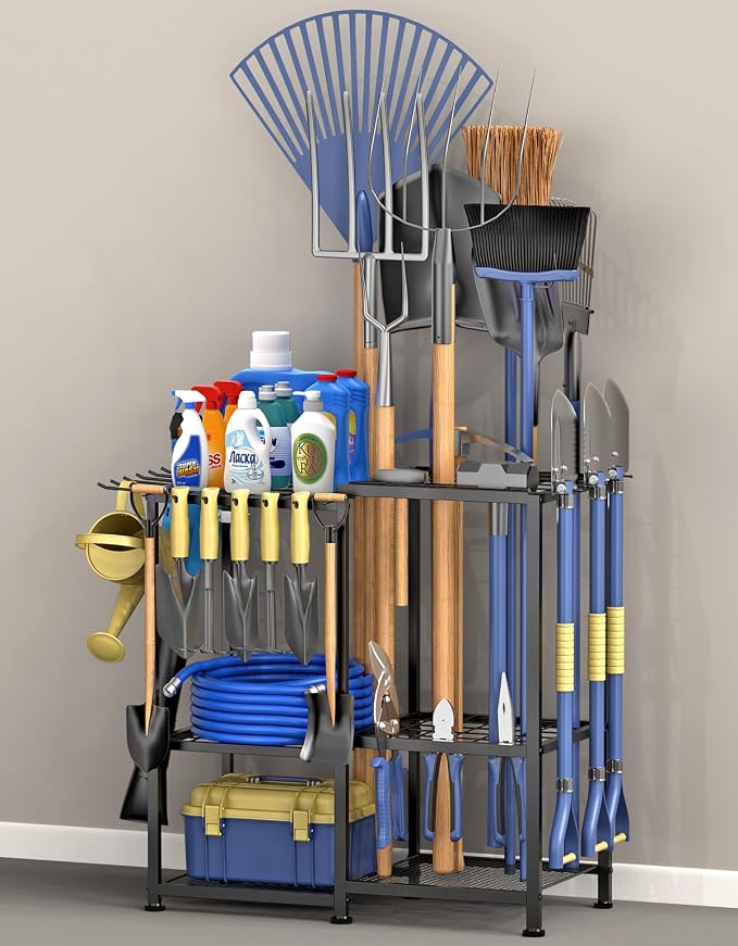 Garden Tool Organizer, Metal Yard Tool Organizer, Holds 70 Long-Handled by Lovind