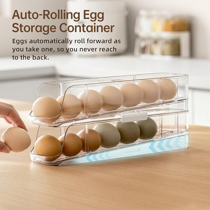 PAVSTINE 2-Tier Auto Rolling Egg Holder - Image 5