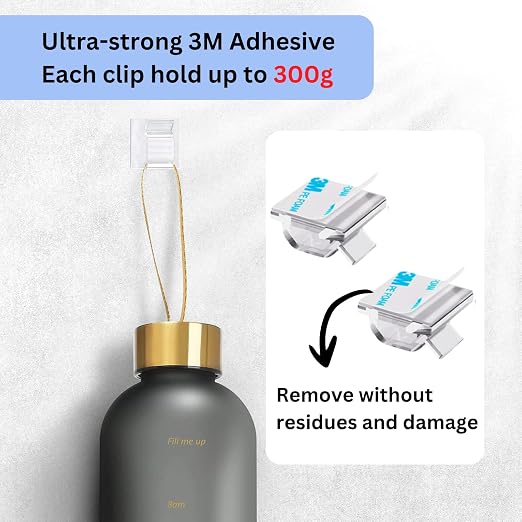 100 PCS 3/4” Adhesive Cable Wire Clips Clear, Cable Staples Outdoor Christmas - Image 2