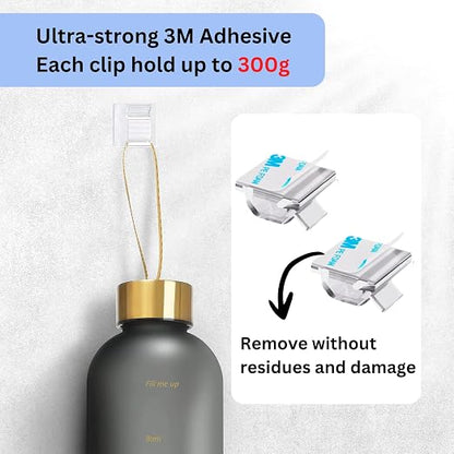 100 PCS 3/4” Adhesive Cable Wire Clips Clear, Cable Staples Outdoor Christmas - Image 2