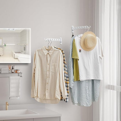 JOOM Laundry Drying Rack Wall Mounted Clothes Drying Rack Clothes Hanger Grey - Image 3