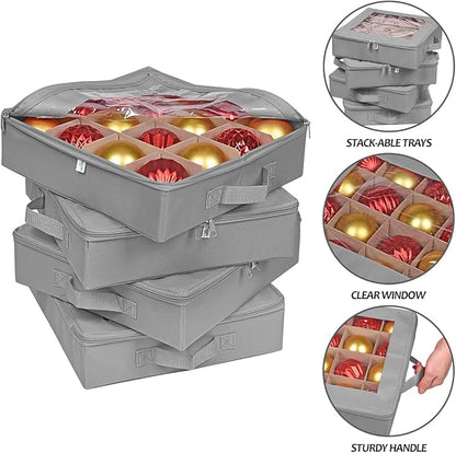 4 Pcs Christmas Ornament Storage Boxes - Image 3