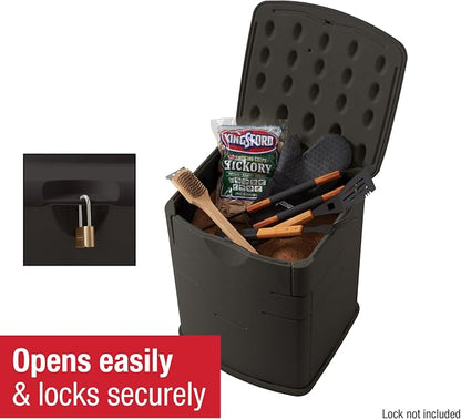 Rubbermaid Small Resin Outdoor Storage Deck Box Weather Resistant Brown Deck - Image 6
