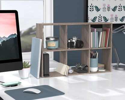 ClosetMaid Mini 6-Cube Desktop or Wall Mount Organizer, Weathered Teak - Image 6