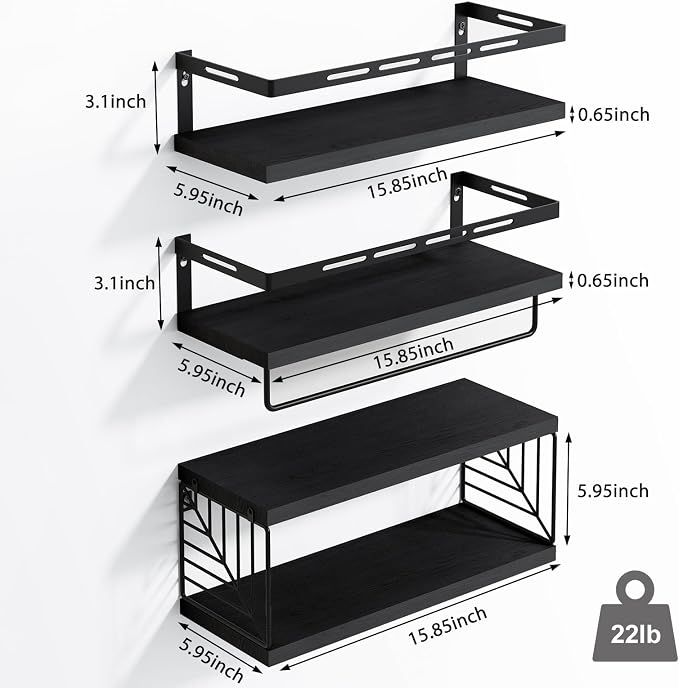 Fixwal Wall Mounted Bathroom Shelves Over Toilet | Wall Shelf - Image 3