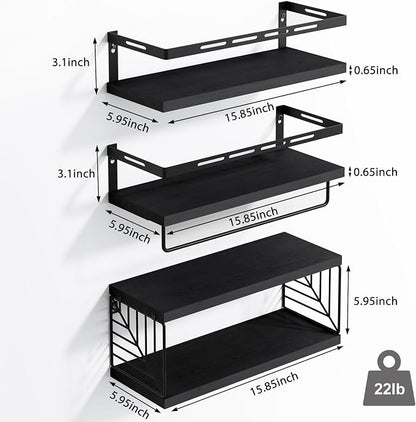 Fixwal Wall Mounted Bathroom Shelves Over Toilet | Wall Shelf - Image 3