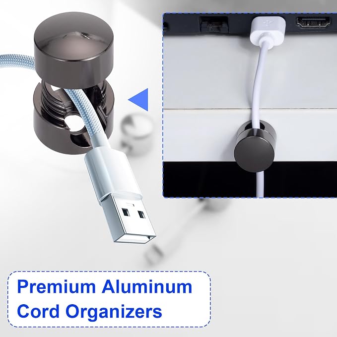 3 Sets Charger Holders for Cords, Adhesive Metal Cord Clips, Cable Management - Image 5