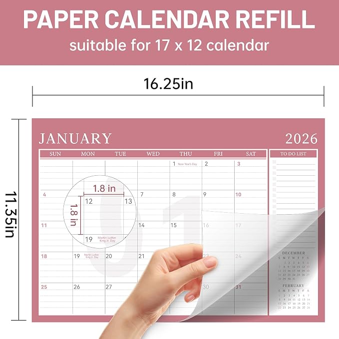 Yoment Desk Calendar Refill 2026-2027, Jan 2026-Dec 2027, Large 10"x16" Monthly - Image 3