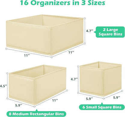 Drawer Clothing Organizer 16-Pack, Fabric Folding Wardrobe Organizer - Image 2