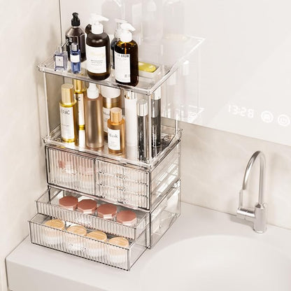 Acina Bathroom Countertop Organizers and Storage: 2-Tier 6-Drawer Makeup - Image 2