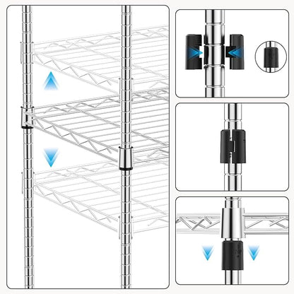 1250 lbs 5 Tier Shelf Metal Storage Shelves Wire Rack Closet Organizers - Image 4